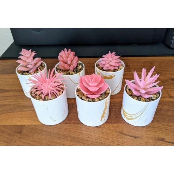 New 6 Pack Fake Plants Succulents Plants Artificial for Bathroom Home Office Dec - Picture 1 of 2